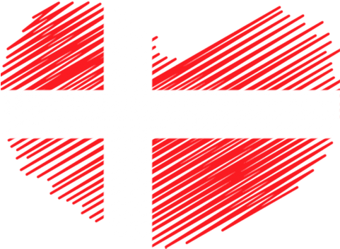 Denmark Heart Flag - Mexico Overlay (480x480), Png Download
