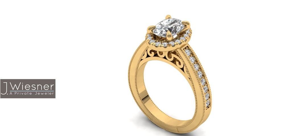 Custom Gold Engagement Rings In La Jolla San Diego - San Diego (1170x479), Png Download