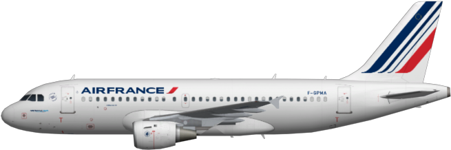 Air France A319 - A321 Air France Fsx (670x245), Png Download