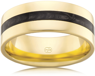 Black Is Bold Spectrum 9ct Gold Wedding Ring - Wedding Ring (350x350), Png Download