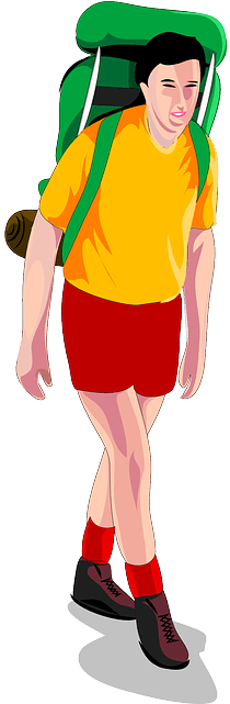 Backpacking And Hiking - Trekking Clipart (320x640), Png Download