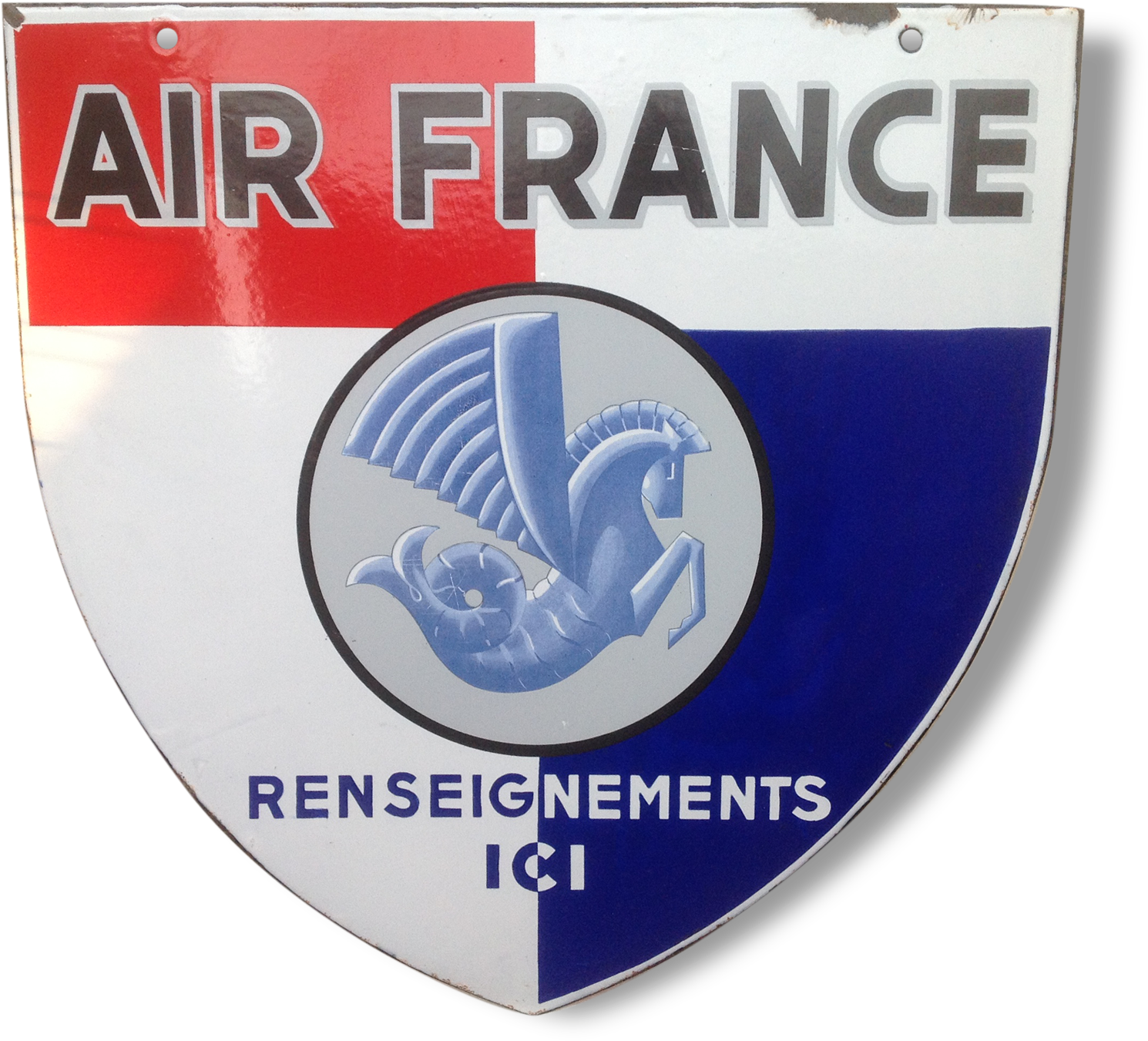 Old Enameled Plate Double-sided Air France - Enamel Sign (2000x1494), Png Download
