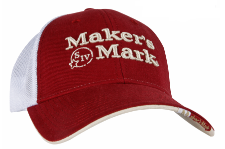 Red Mesh Hat With White Logo - Hat (420x420), Png Download