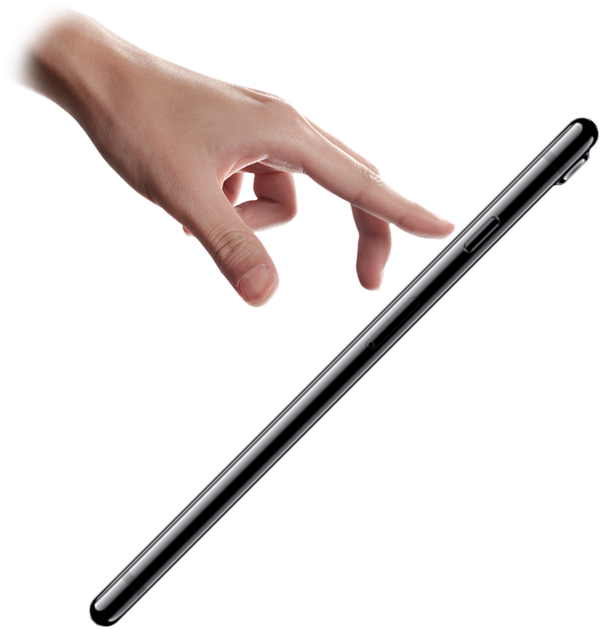 One Hand Touch Hand Touching Mobile Device Gesture - Pchero Multipoint Wireless Bluetooth Sun Visor In-car (600x629), Png Download