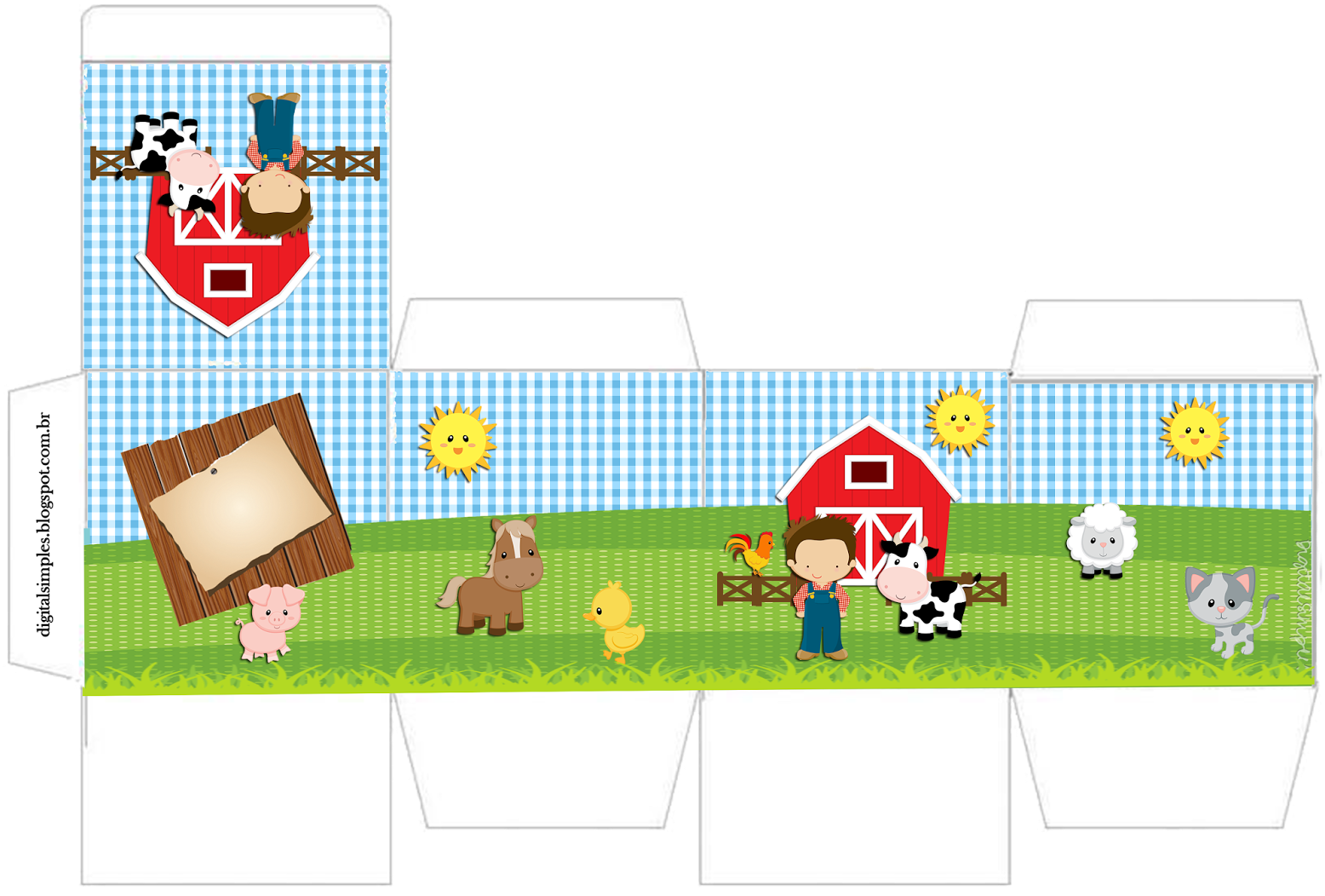 Kit Personalizados Tema "fazendinha Menino" Para Imprimir - Convite Personalizado Para Imprimir Fazendinha (1600x1131), Png Download