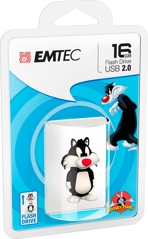 Tweety & Sylvester, Sylvester Cardboard 16gb - Emtec Looney Tunes (marvin) (495x800), Png Download