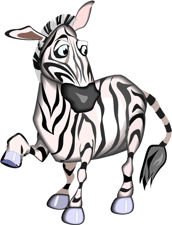 Owl Zebra Drawing Clip Art - Zebra Clipart Clear Background (605x750), Png Download