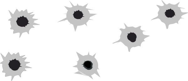 Bullet Hole Png Transparent Images Clipart Icons Pngriver - Bullet Holes Transparent Background (600x261), Png Download