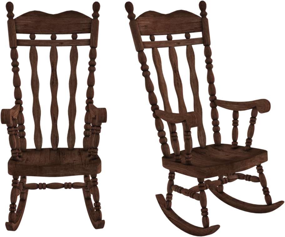 Wooden Rocking Chair Repair - Old Rocking Chair Png (994x804), Png Download