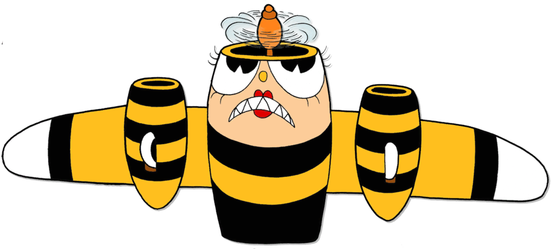 Plane - Cuphead Bee Queen Plane (1787x819), Png Download