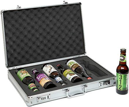 The Beer Briefcase Is A Metal-look Briefcase With Combination - Beer In A Briefcase (480x385), Png Download
