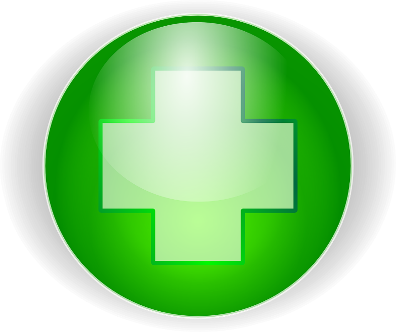 Add Sign Cliparts - Green Cross (600x504), Png Download