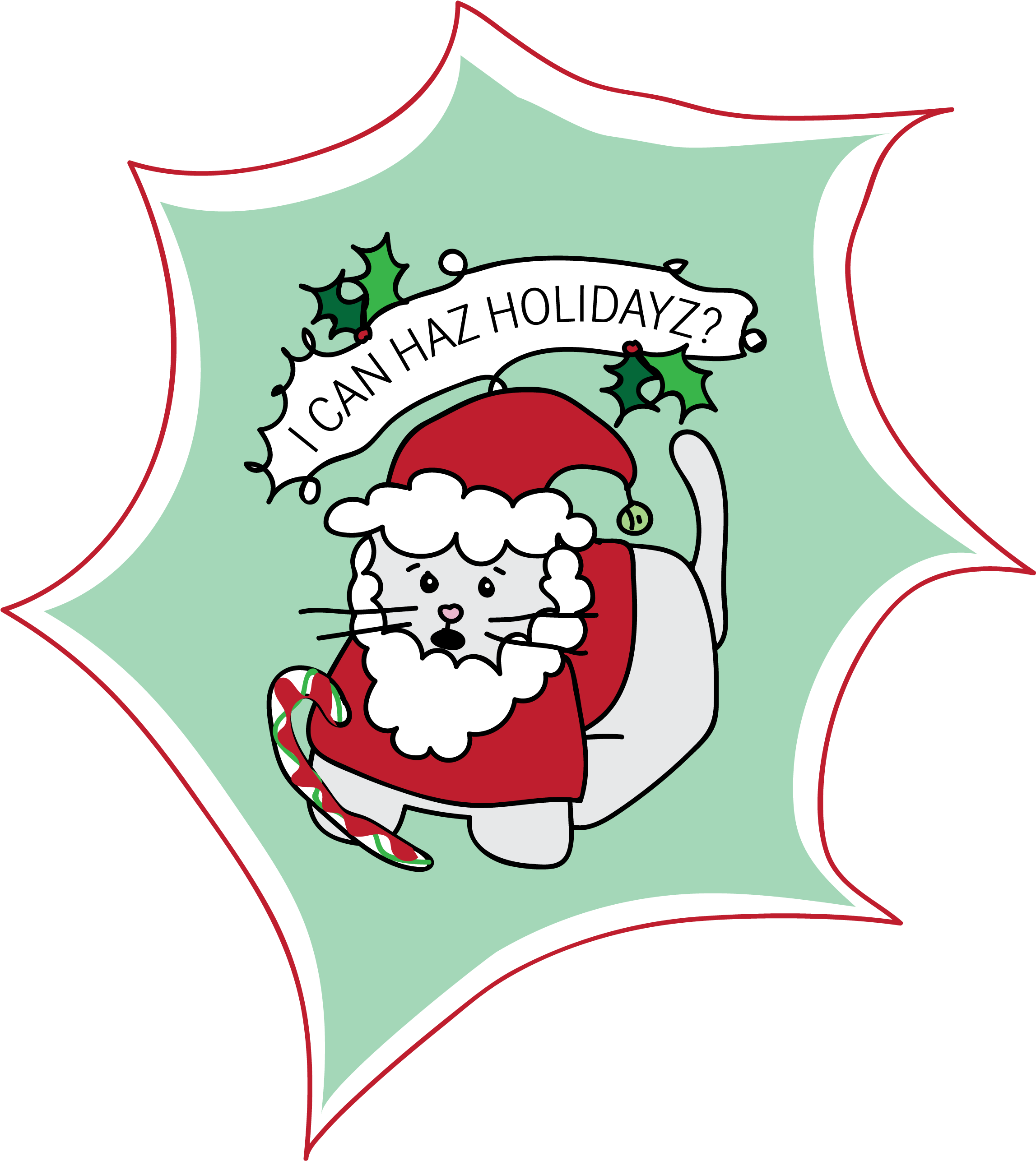 Santacat-01 - Illustration (2550x3300), Png Download