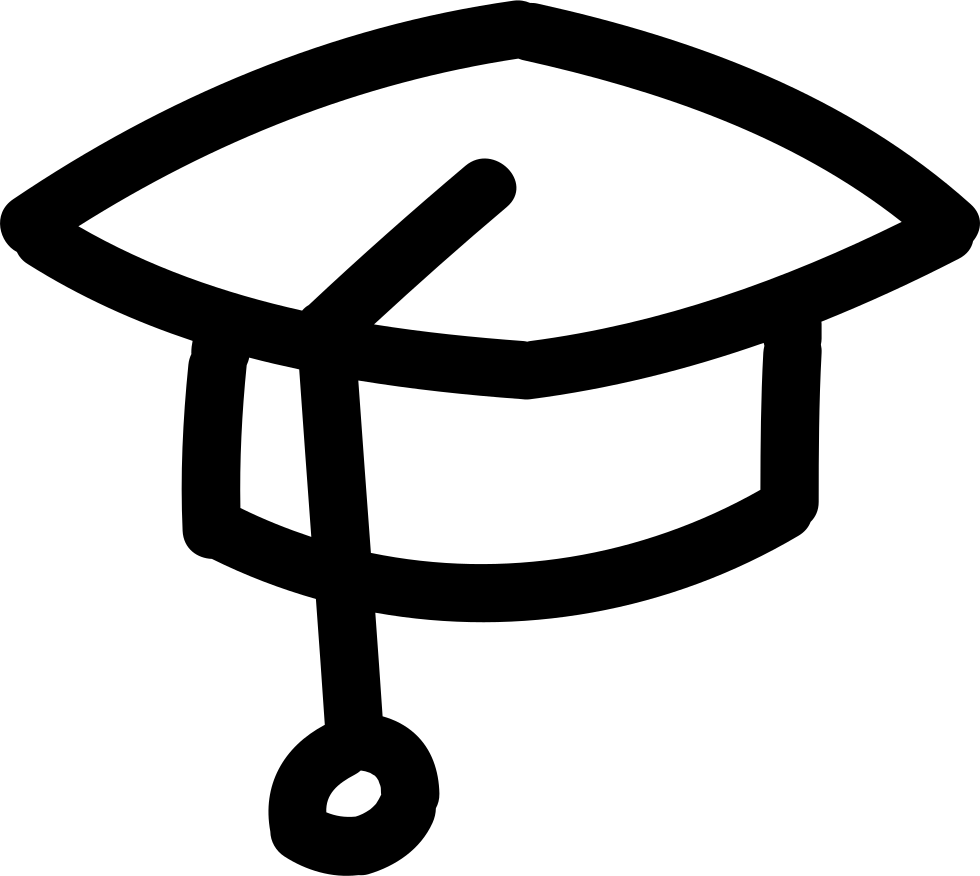 Graduate Hand Drawn Hat Outline Comments - Hand Drawn Graduate Icon (980x876), Png Download