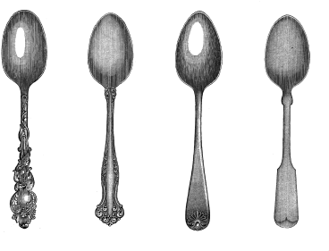 Dishes, Food, Fork, Knife, Knives, Silverware, Spoon - Spoons Clipart (400x300), Png Download