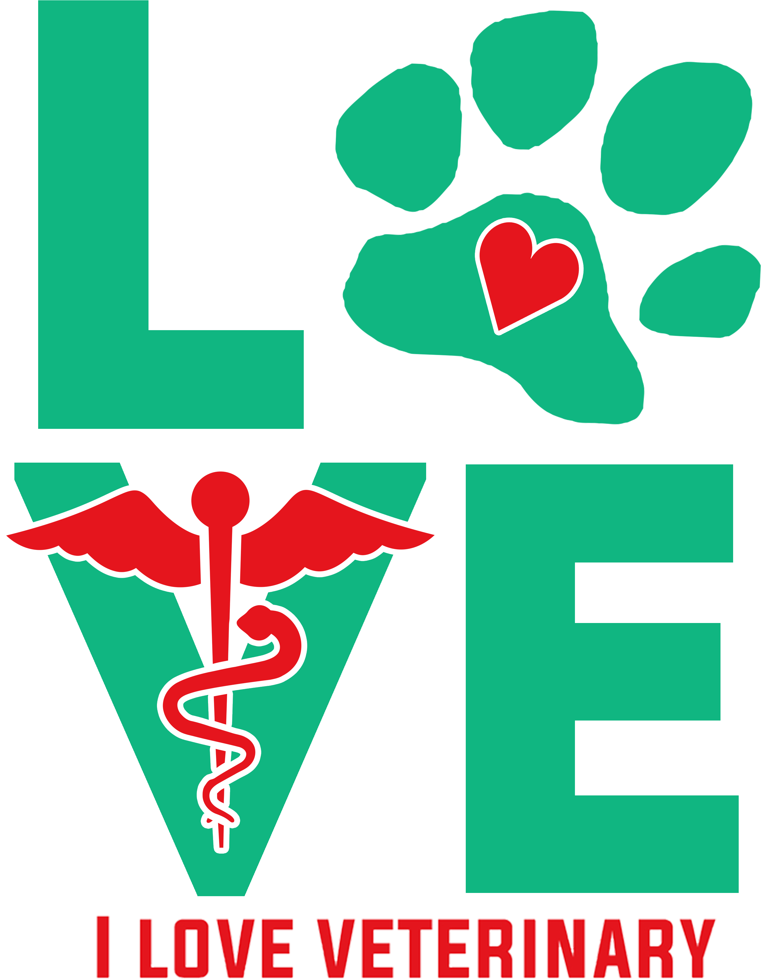 I Love Veterinary - Love Vet Med (2800x3332), Png Download