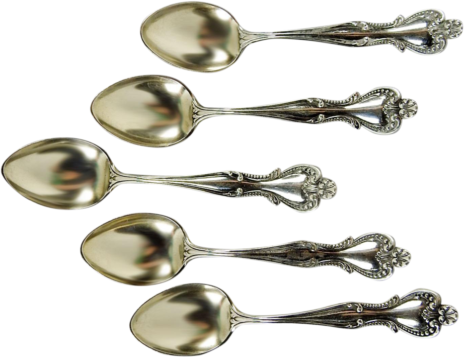 Sterling Silver Demitasse Spoons - Spoon (1024x787), Png Download