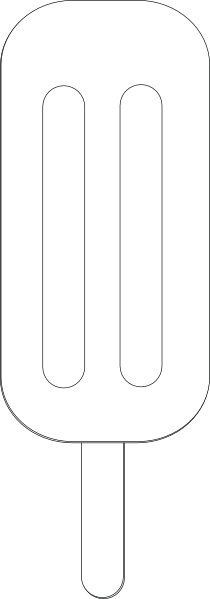 Popsicle Clipart Black And White Png (210x599), Png Download