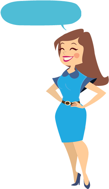 Cartoon Woman - Cartoon Happy Woman Png (384x664), Png Download