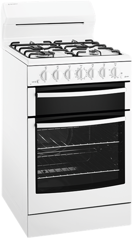 White 54cm Freestanding Gas Cooker - Westinghouse Wlg517wa 54cm Freestanding Natural Gas (624x520), Png Download