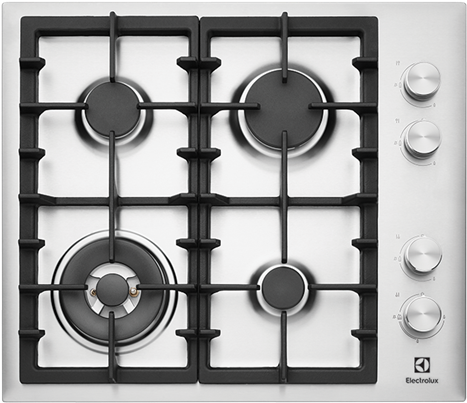 60cm 4 Burner Stainless Steel Gas Cooktop With Side - Gas Cooktop Ceramic White Glass (800x500), Png Download
