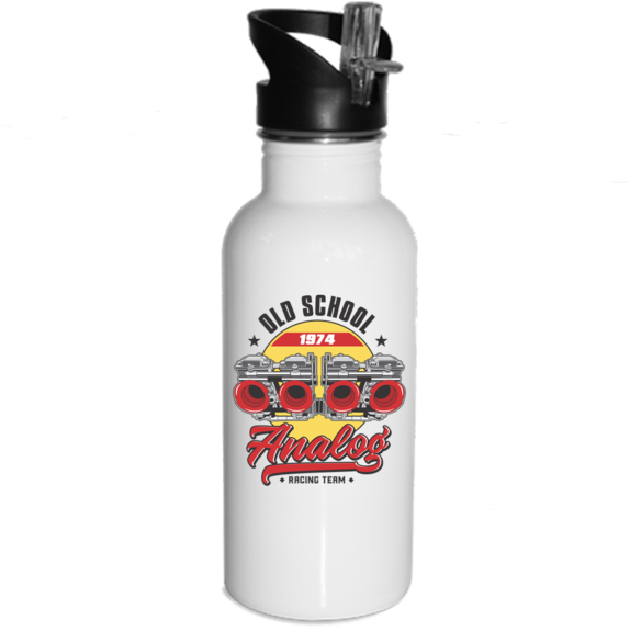 Old School Analog - Aqua Water Bottles By Three Ps (580x580), Png Download
