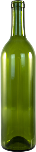 750 Ml Champagne Green Bordeaux Wine Bottles - Bottle (500x500), Png Download
