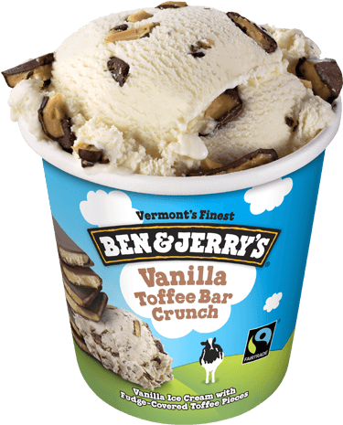 Vanilla Toffee Bar Crunch Pint - Ben And Jerry Chocolate Chip Cookie Dough (374x479), Png Download