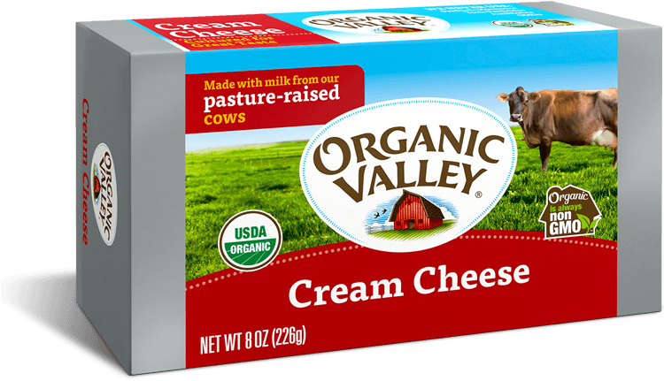 Cream Cheese, 8 Oz Bar - Organic Valley Cream Cheese (829x545), Png Download