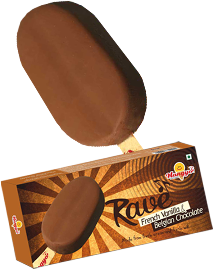 Hangyo-rave French Vanilla & Belgian Chocolate - Ice Cream (709x1181), Png Download