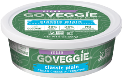 Go Veggie Classic Plain Cream Cheese/1-8oz - Vegan Cream Cheese Chive (450x305), Png Download