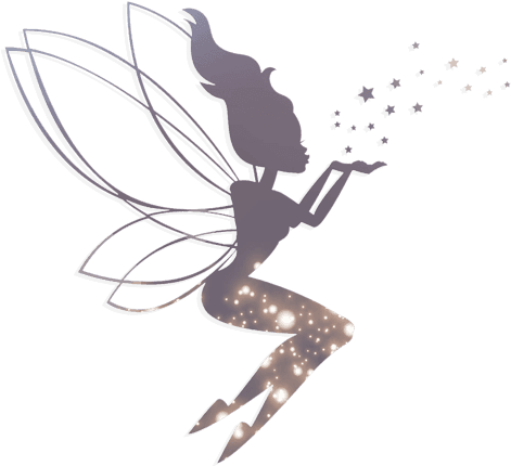 Fairy Shiluette With Double Exposure Effect - Fairy Blowing A Kiss (500x499), Png Download
