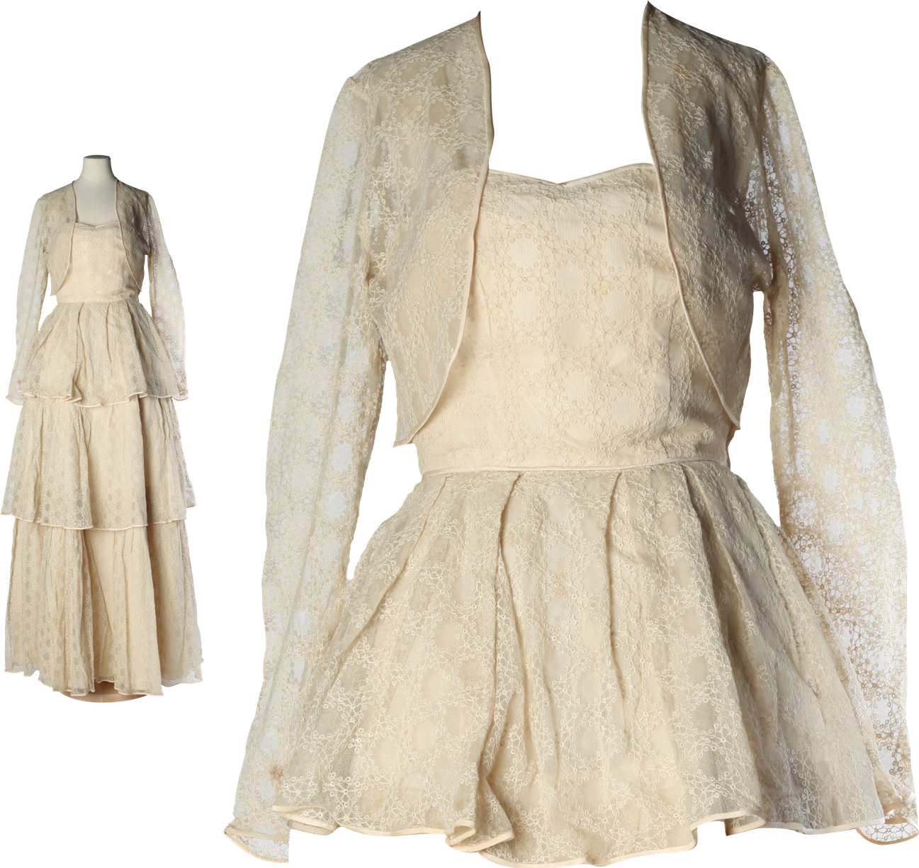 The Pattern Within The Lace Of Our Dress Is Based On - Vintage Clothing (1297x1225), Png Download