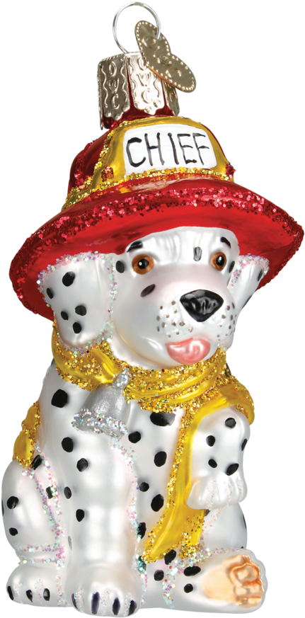 Old World Christmas Dalmatian Pup Glass Ornament (950x950), Png Download