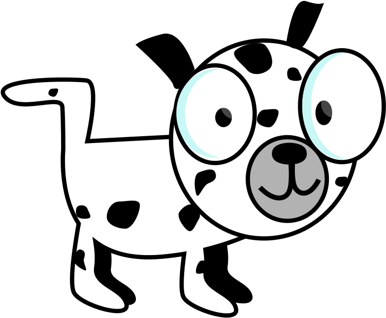 Dalmation Clipart For Kid - Cute Dog Clipart Black And White (800x670), Png Download