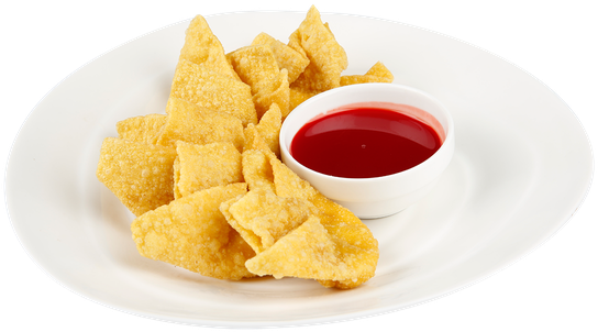 Deep Fried Wonton With Crab Meat & Cream Cheese - Fried Food (600x469), Png Download