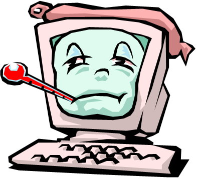 Don't Get Caught With The Flu - Sick Computer (393x358), Png Download