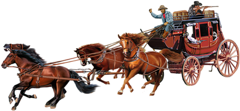 Wells Fargo Stagecoach By Glenn Holbrook - Wells Fargo Stagecoach (600x455), Png Download