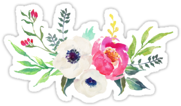 Anemone Peony Watercolor Bouquet • Also Buy This Artwork - Snapchat Flower Stickers (375x360), Png Download