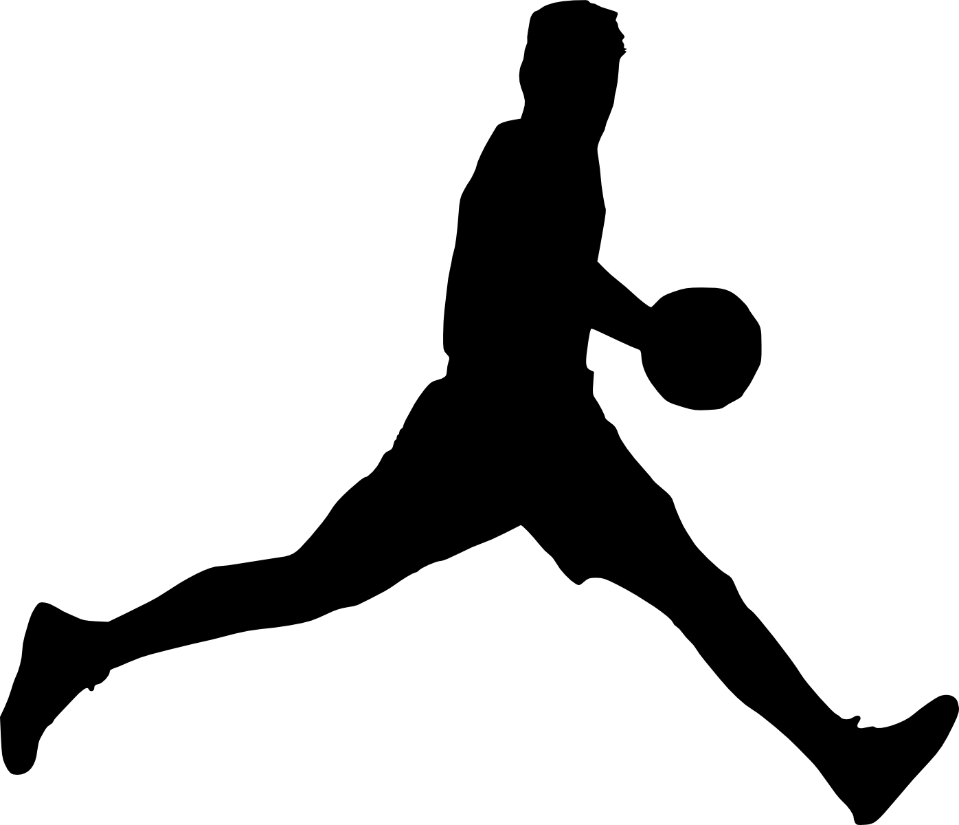 Free Download - Basketball Player Silhouette Png (1396x1200), Png Download