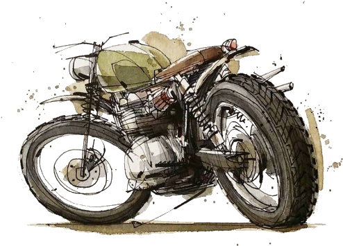 Art Watercolor Painting Illustration - Motorcycle Watercolor (500x500), Png Download