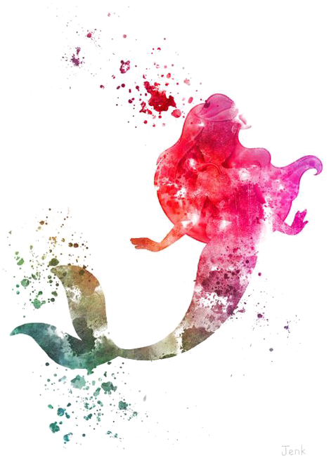 Ariel Disney Princess The Walt Disney Company Printmaking Disney Watercolor Ariel Full Size Png Download Seekpng