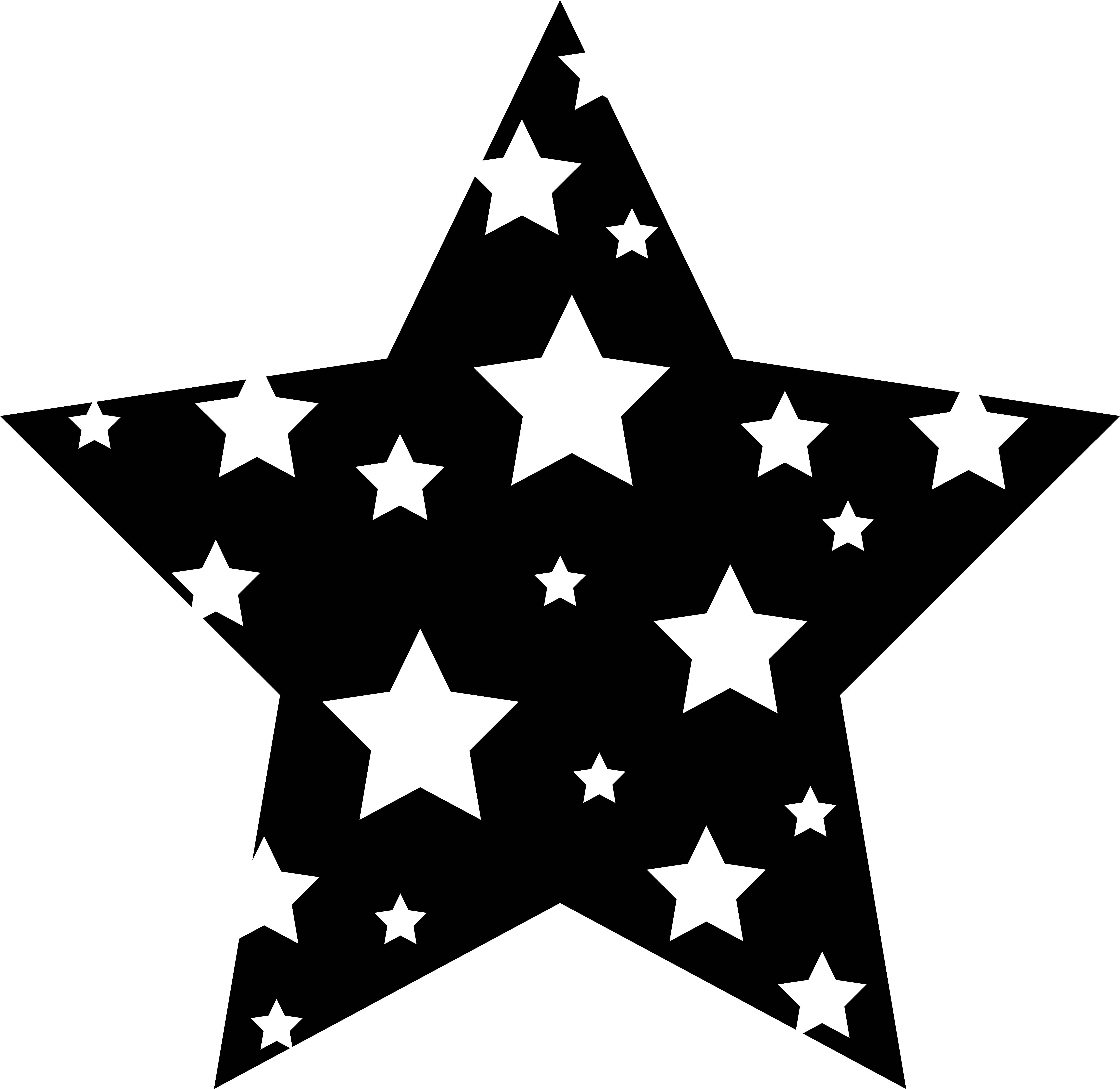 Cartoon - Blue Star Clipart (6598x6383), Png Download