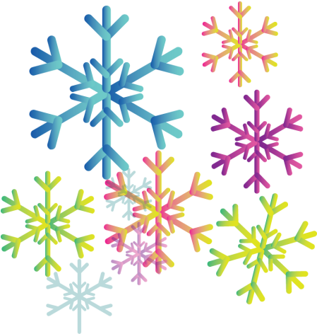 Multi Color Abstract Christmas Flakes, Multi Color, - Abstract Art (640x640), Png Download