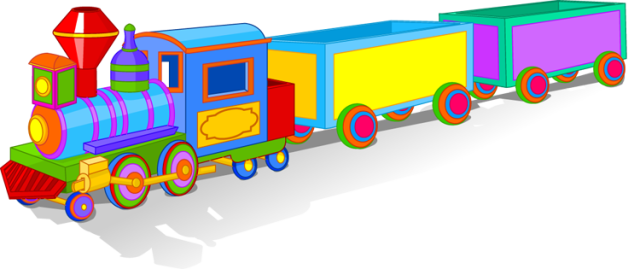 Clip Art Transparent Library Animal Train Clipart - Toy Train Clip Art (640x269), Png Download