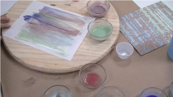 Lithograph & Watercolor In Glass Technique - Watercolor Paint (600x600), Png Download