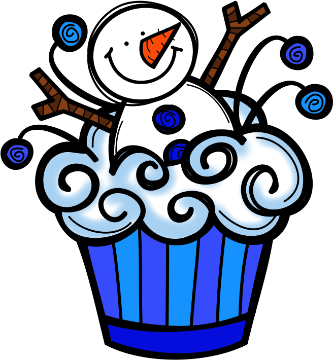 Happy Holidays Early - Winter Cupcake Clip Art (785x807), Png Download