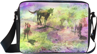 Watercolor Horses By Martina Webster Classic Cross-body - Handbag (500x500), Png Download