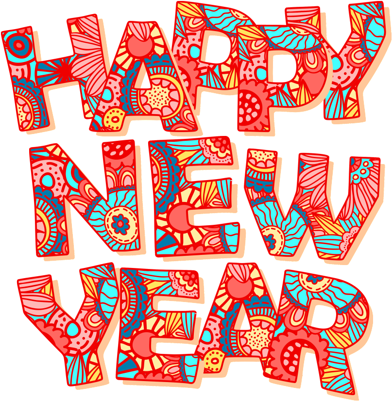 Floral Background English Happy New Year Transparent - Chinese New Year (1024x973), Png Download
