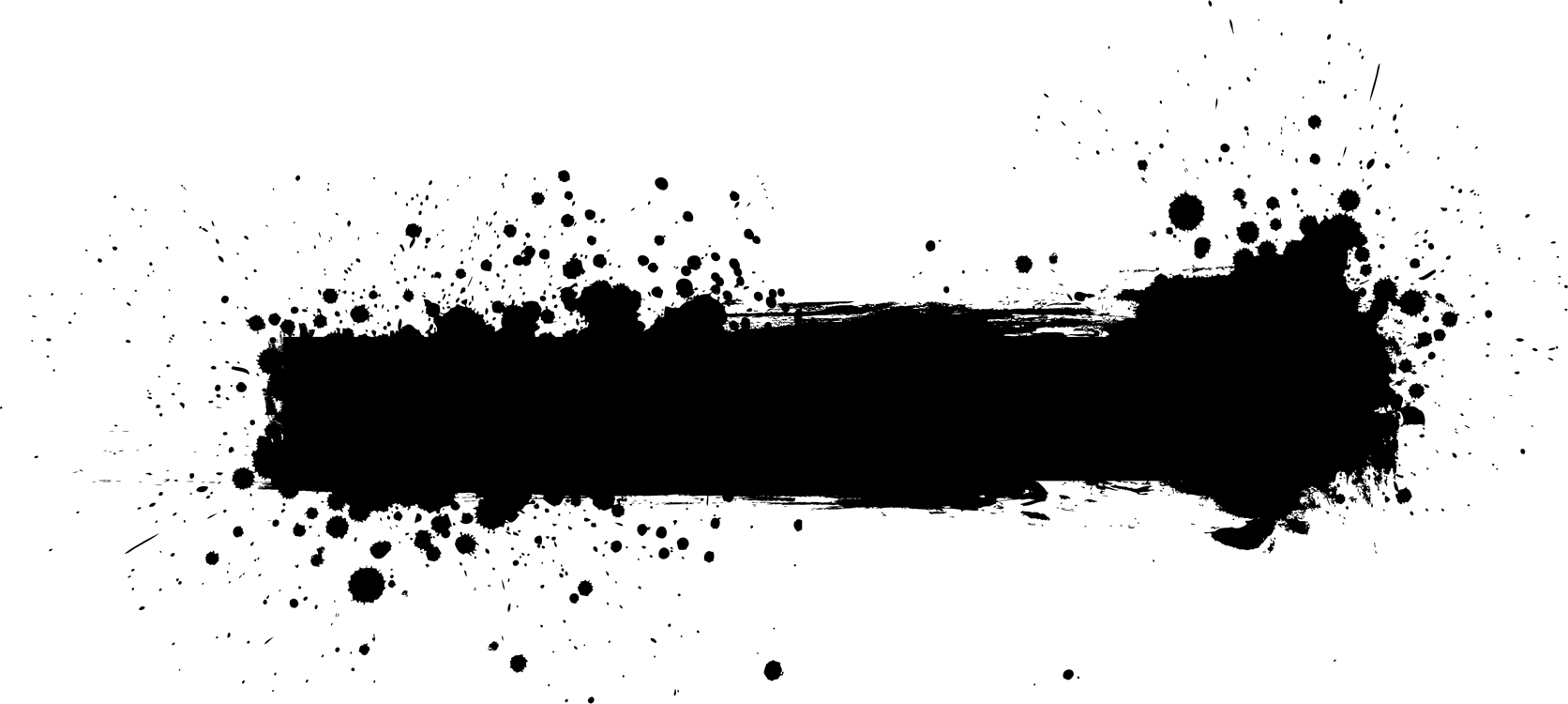 Paint Line Png Clip Free Library - Black Paint Splash Png (1672x750), Png Download